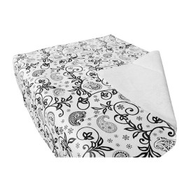 Pre-Cut Paper Tablecloth "Cachemir" Black 37g 1,2x1,2m (300 Units)  