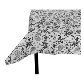 Pre-Cut Paper Tablecloth "Cachemir" Black 37g 1,2x1,2m (300 Units)  