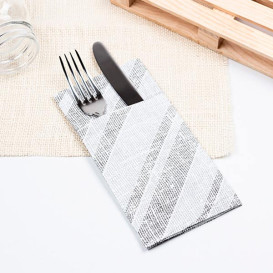 Pocket Fold Paper Napkins Barlovento Black 40x40cm (30 Units) 