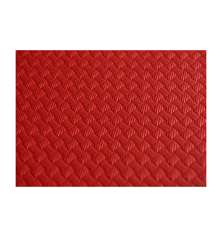 Pre-Cut Paper Tablecloth Red 40g 1,2x1,2m (300 Units)  