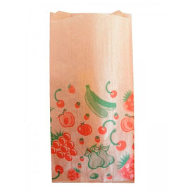 Paper Food Bag Fruit Design 14+7x28cm (100 Units)  