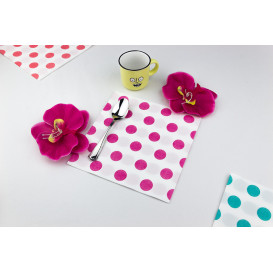 Paper Napkin Double Point "Polkadots Fuchsia" 40x40cm (50 Units) 