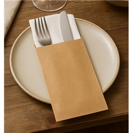 Paper Cutlery Envelopes Kraft 11x24cm (125 Units)