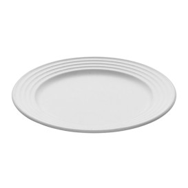 Sugarcane Plate Premium Wave White Ø18cm (50 Units) 