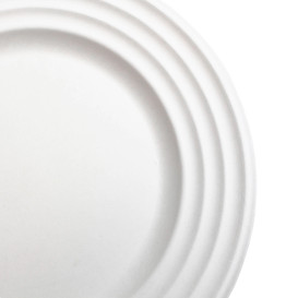 Sugarcane Plate Premium Wave White Ø18cm (600 Units) 