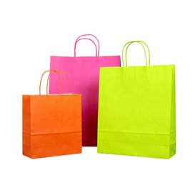 Paper Bag with Handles Green 100g 22+9x23cm (200 Units)