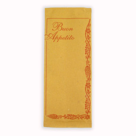 Paper Cutlery Envelopes with Napkin "Buon Appetito" (125 Units)
