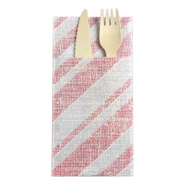Pocket Fold Paper Napkins Barlovento Red 40x40cm (30 Units) 