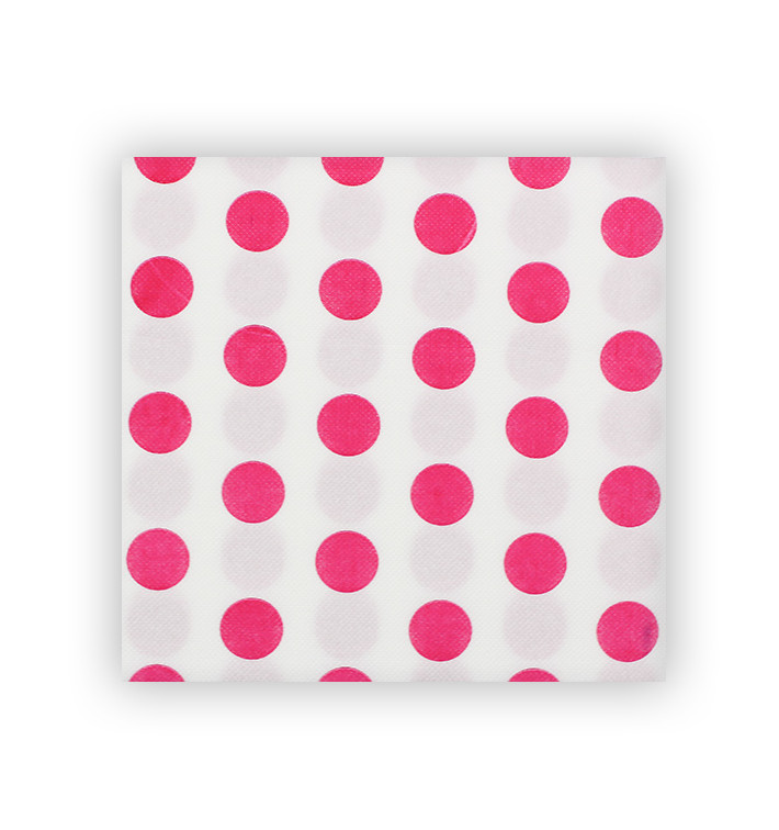 Paper Napkin Double Point "Polkadots Fuchsia" 40x40cm (600 Units) 