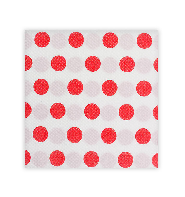Paper Napkin Double Point "Polkadots Red" 40x40cm (50 Units) 