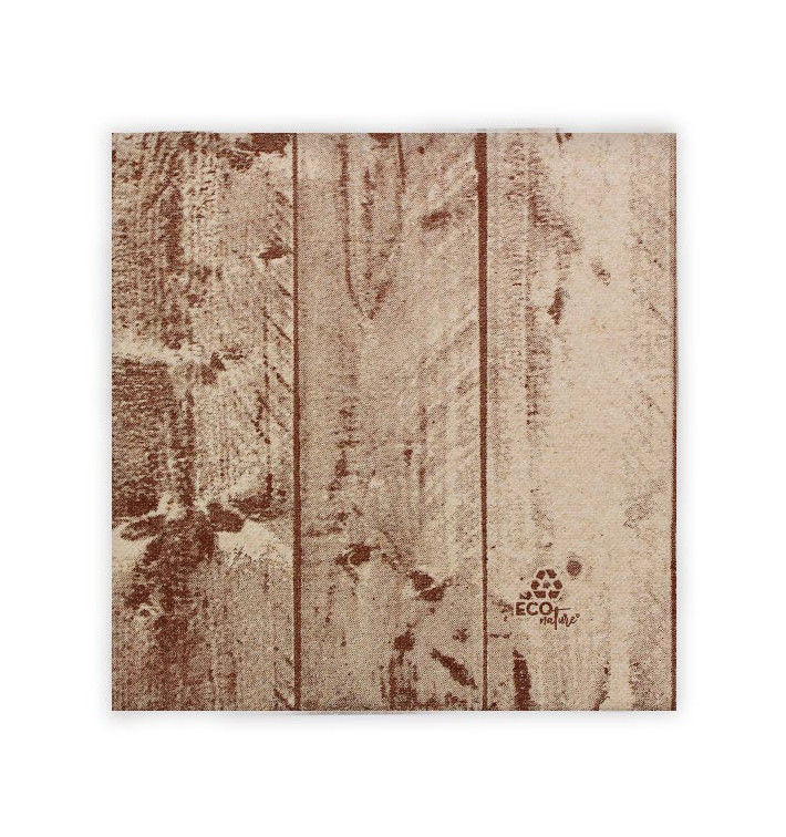 Paper Napkin Double Point "Wood" Kraft 40x40cm (50 Units) 