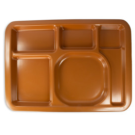 Plastic Compartment Tray Hard Chocolate 5C 47x35cm (25 Units)