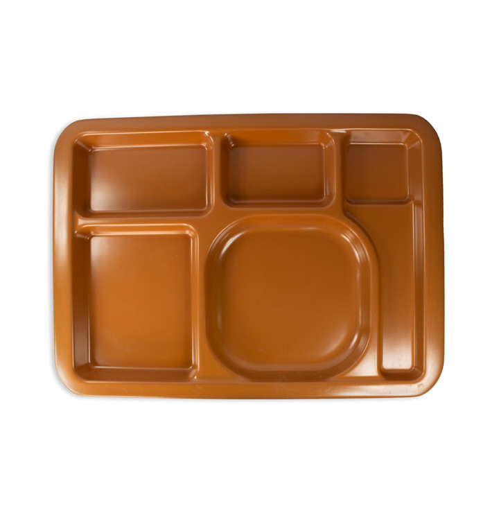 Plastic Compartment Tray Hard Chocolate 5C 47x35cm (25 Units)