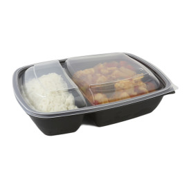 Plastic Lid for Deli Container PP Rectangular shape 2C Black 23x16,5cm (300 Units)