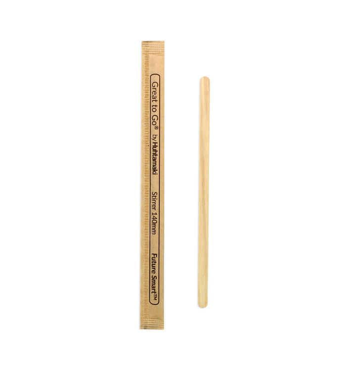 Wooden Coffee Stirrer Wrapped 14cm (10000 Units) 