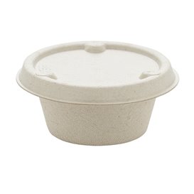 Sucarcane Lid Container 60ml Natural Ø6,0cm (100 Units)