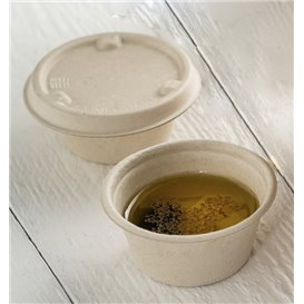 Sucarcane Lid Container 60ml Natural Ø6,0cm (100 Units)