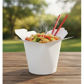 Paper Take-Out Container 100% ECO White 16Oz/480ml (500 Units)