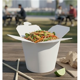 Paper Take-Out Container 100% ECO White 16Oz/480ml (500 Units)