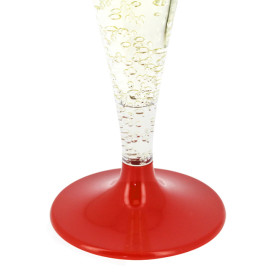 Plastic Stemmed Flute Sparkling Wine Red 140ml 2P (400 Units)