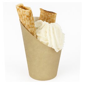 Paper Container Kraft Effect Anti-Grease Large Cup (55 Units)