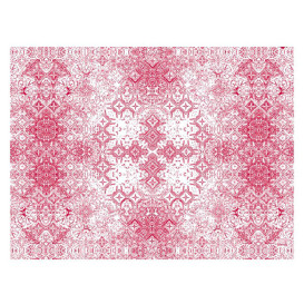 Pre-Cut Paper Tablecloth 1x1m "Mosaic" Burgundy 40g/m² (400 Units)