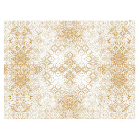 Pre-Cut Paper Tablecloth 1x1m "Mosaic" Cream 40g/m² (400 Units)