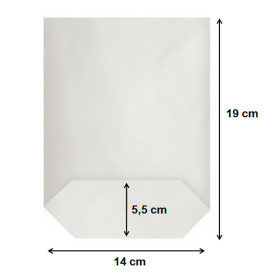 Paper Bag with Hexagonal Base White 14x19cm (1000 Units)
