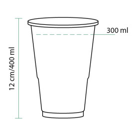 Plastic Cup PP Clear 400 ml (1550 Units)