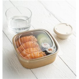 Paper Container Kraft Square 350ml 13x13x4,3cm (50 Units)