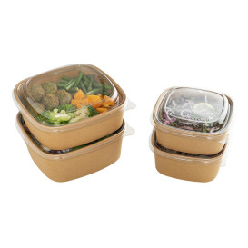 Paper Container Kraft Square 500ml 13x13x5,6cm (50 Units)