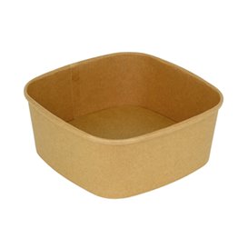 Paper Container Kraft Square 1000ml 17x17x6,5cm (300 Units)
