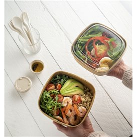 Paper Container Kraft Square 1000ml 17x17x6,5cm (50 Units)