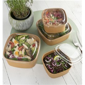 Paper Container Kraft Square 1000ml 17x17x6,5cm (50 Units)