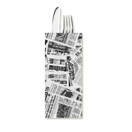 Paper Cutlery Envelopes with Napkin "Newspaper" (800 Units)