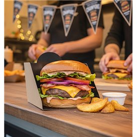 Paperboard Burger Box Kraft 10x10x7cm (50 Units)