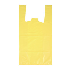 Plastic T-Shirt Bag 70% Recycled “Colors” Yellow 42x53cm 50µm (1.000 Units)