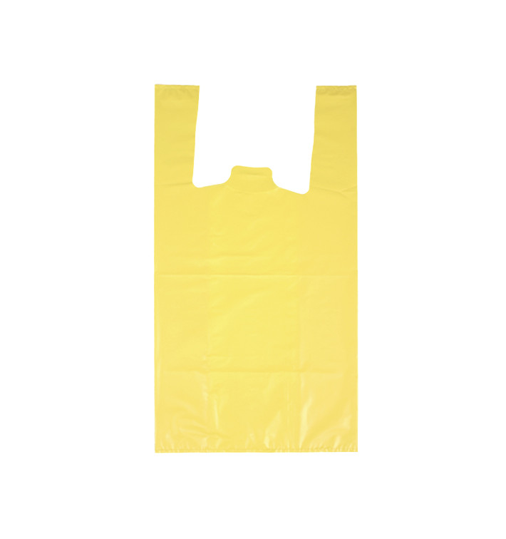 Plastic T-Shirt Bag 70% Recycled “Colors” Yellow 42x53cm 50µm (1.000 Units)