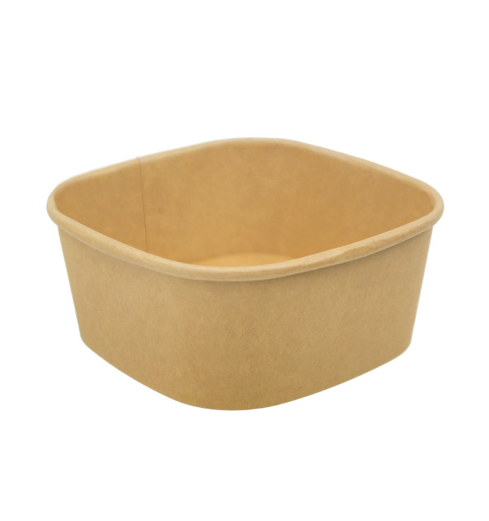 Paper Container Kraft Square 500ml 13x13x5,6cm (50 Units)