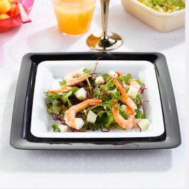 Plastic Plate Square shape Extra Rigid White 18x18cm (20 Units) 