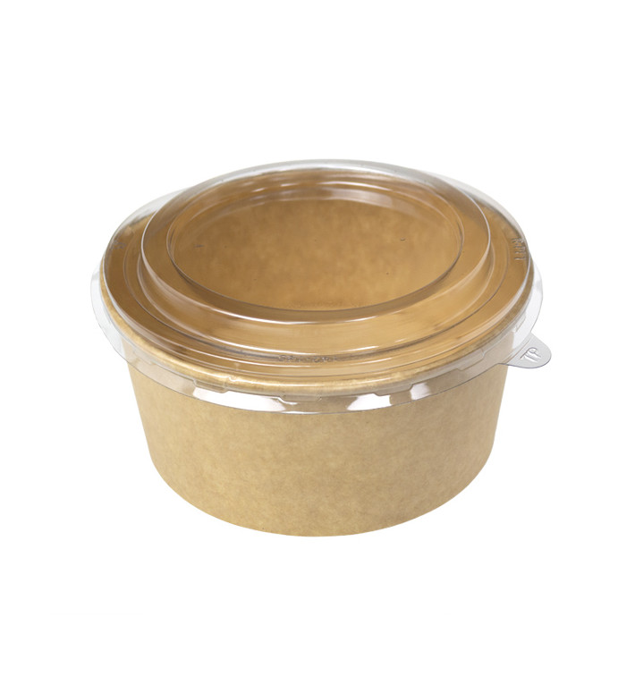 Paper Kraft-Kraft Soup Bowl with PP Lid 750ml (300 Units)