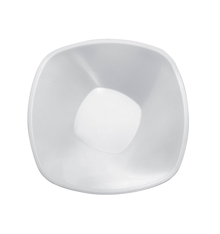 Plastic Bowl PP "Square" White 1250ml Ø21cm (3 Units) 