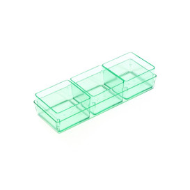 Plastic Tray PS Rectangular shape Water Green 13,1x4,6 cm (12 Units) 