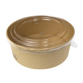 Paper Kraft-Kraft Soup Bowl with PP Lid 1000ml (100 Units)