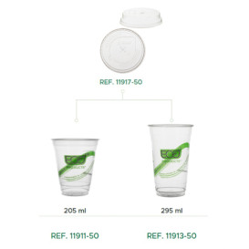 Cornstarch Cup PLA "Green Stripe" 205ml (2.000 Units)