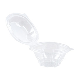 Plastic Hinged Salad Bowl PLA Round Shape 250ml (300 Units)