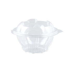 Plastic Hinged Salad Bowl PLA Round Shape 250ml (300 Units)