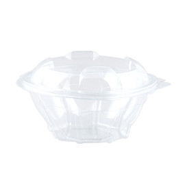 Plastic Hinged Salad Bowl PLA Round Shape 500ml (300 Units)