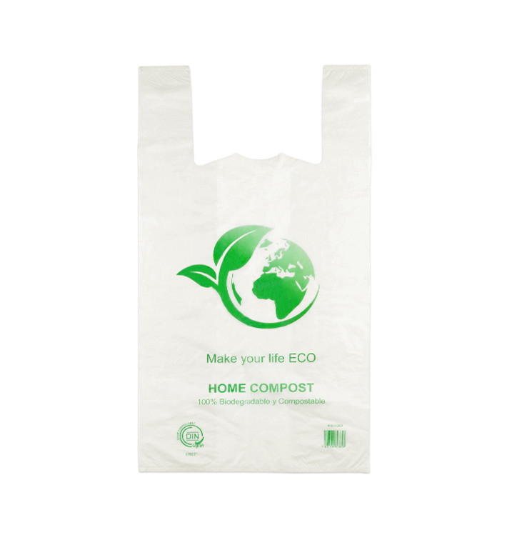 Plastic T-Shirt Bag 100% Biodegradable 35x50cm (1800 Units)