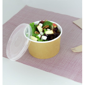 Paper Soup Bowl with Lid Kraft PP 16 Oz/473ml (25 Units) 